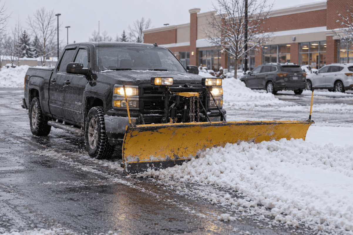 snow plow commercial parking lot