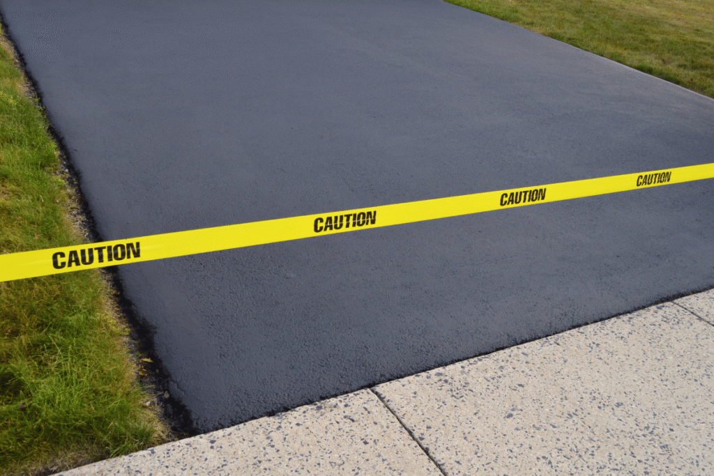 freshly sealed asphalt driveway house Canada