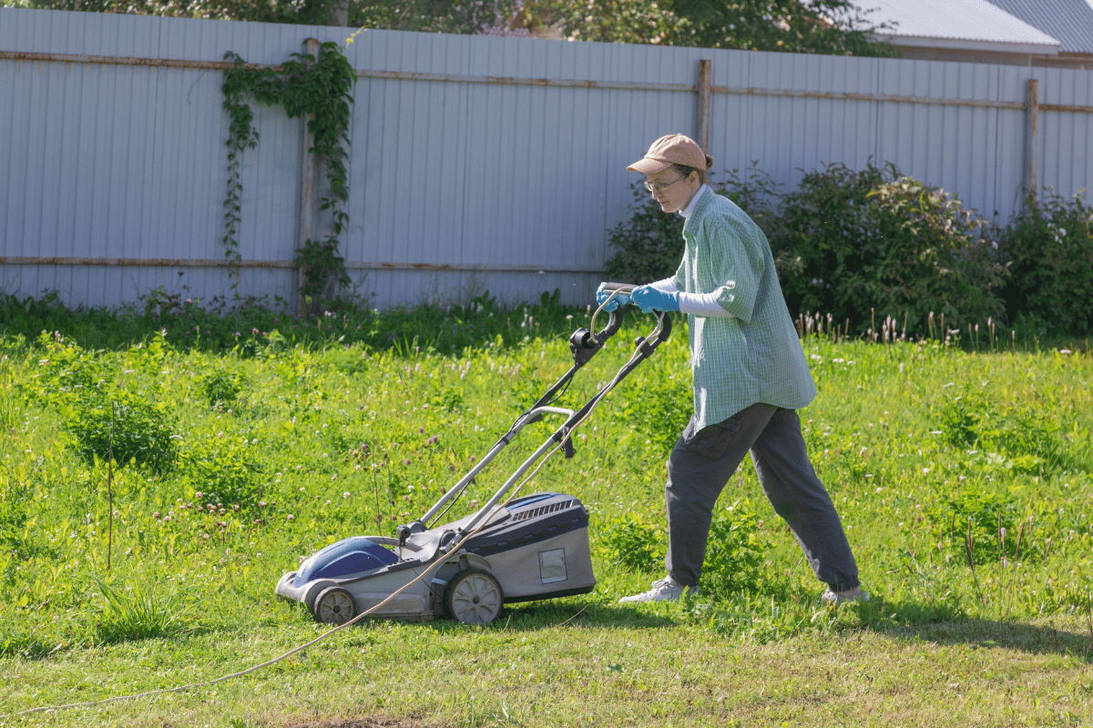 wet grass clumps lawn mower